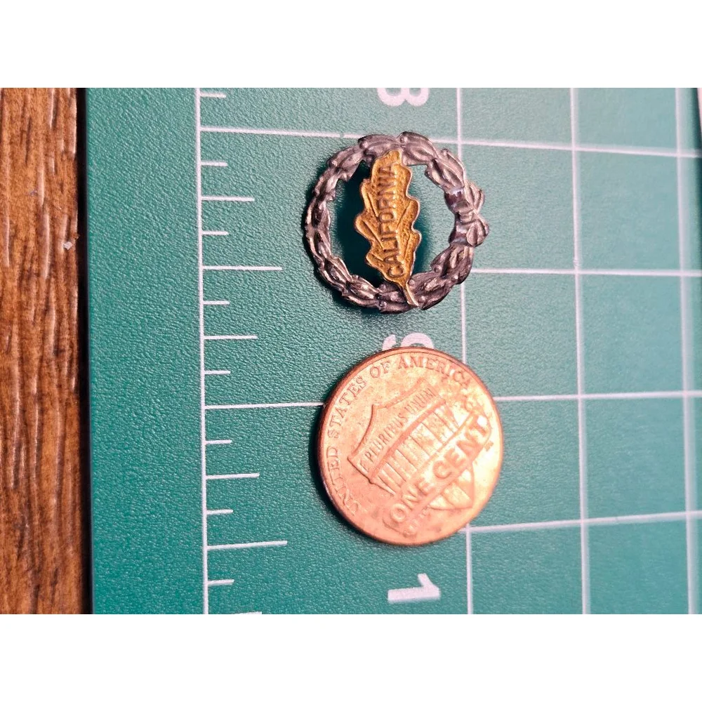 Vintage sterling and 10k mini brooch